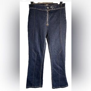BDG Urban Outfitters Denim Jeans Dark Blue Snap Zipper Closure Cropped Size 26